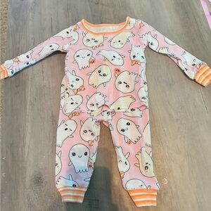 The Children's Place Pink and Orange Ghost Pajama Set